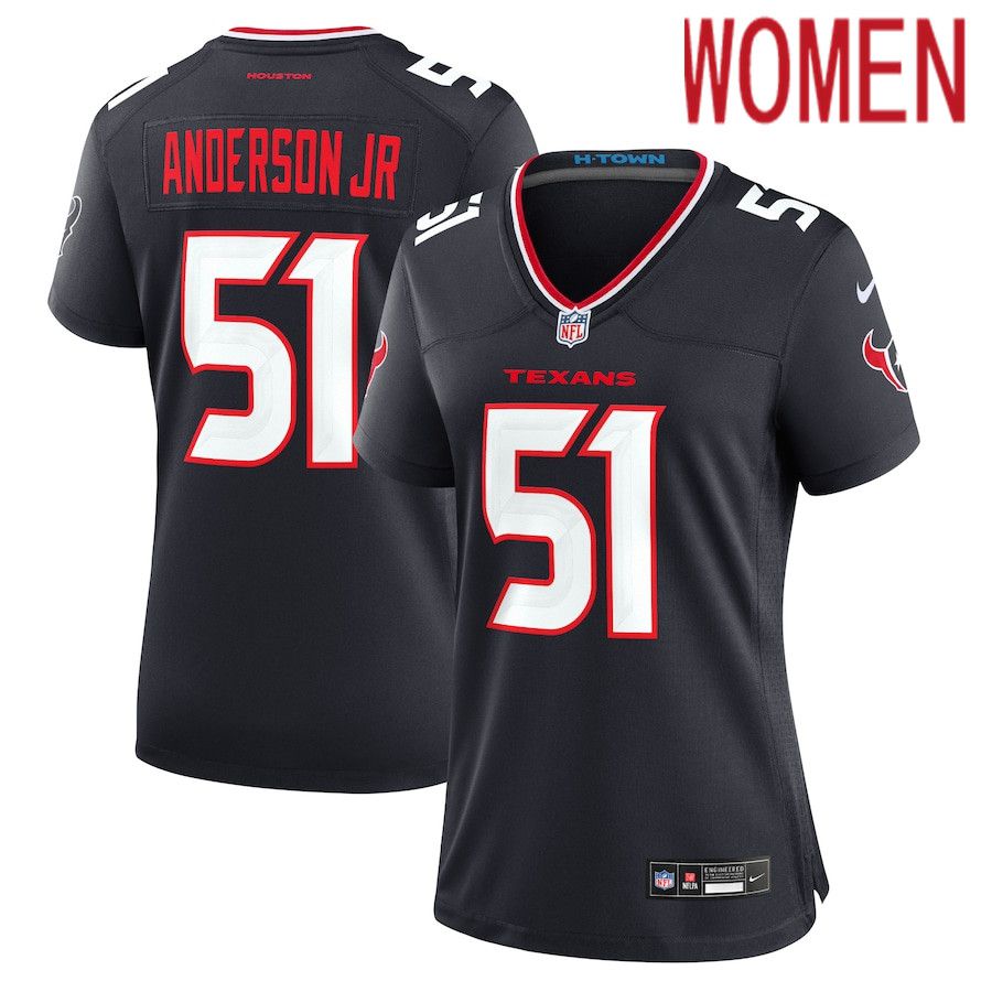 Women Houston Texans 51 Will Anderson Jr. Nike Navy Game NFL Jersey